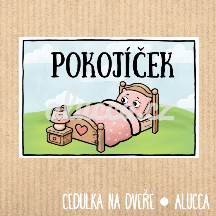 cedulka Pokojíček - provedení: papírová verze