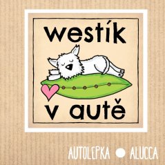 samolepka na auto   Westík v autě