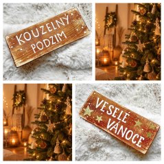 cedule Kouzelný podzim/ Veselé Vánoce