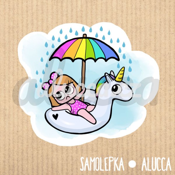 samolepka Prší