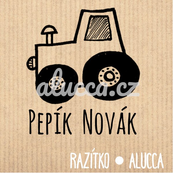 jmenovka traktor - Velikost: 6 cm se změnou textu